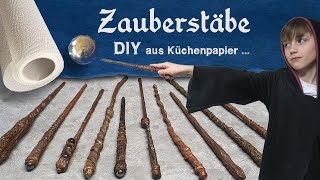 DIYZauberstäbe selber machen mit Küchenpapier  ohne Heißkleber [upl. by Nailij]