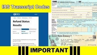 IRS How to Understand Transcript Codes Track Your Refund Status [upl. by Melita]