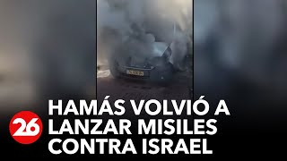 Hamás volvió a lanzar misiles contra el centro de Israel  26Global [upl. by Nosyt]