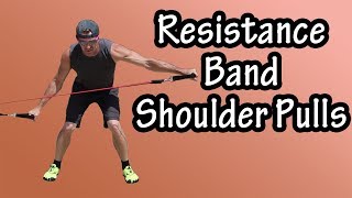 Resistance Band Shoulder Pulls  How To Do Shoulder Pulls With A Resistance Band [upl. by Eidas922]