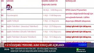 F Ü SÖZLEŞMELİ PERSONEL ALIMI SONUÇLARI AÇIKLANDI [upl. by Perlie]