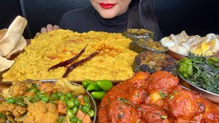 ASMR EATING KICHDIBAINGAN FRYEGG FRYVEGETABLE FRYSHAKPAPAD FOOD VIDEOS [upl. by Crow]