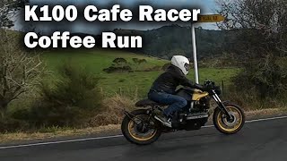 BMW K100 Cafe Racer  1st Service amp Coffee Run [upl. by Aramo]