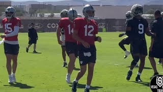 AIDAN OCONNELL LEADS RAIDERS AS NEW QB1 IN WARM UPS FOR FIRST START OF THE SEASON VS STEELERS [upl. by Yliram]