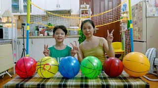 Volleyball for Kids  Learn Colors with Colorful Balls  Xavi and Moms Fun at Home [upl. by Henderson]