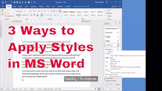 3 Ways to Apply Styles to Microsoft Word Text [upl. by Ayra869]