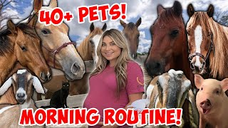 Last MORNING ROUTINE Pregnant with 40 PETS [upl. by Fugazy995]