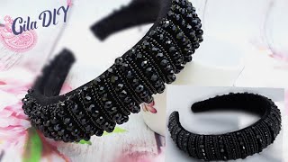 Tiara Bordadas de Pérolas How to make a beaded headband Headband with pearls Oбодок с бисером [upl. by Lexi]