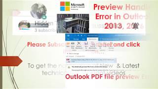 Preview handler error in Outlook [upl. by Tomas170]