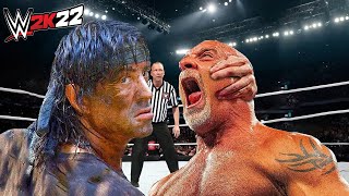 Rambo vs Goldberg WWE 2K22  rematch [upl. by Acnalb83]