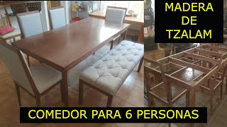 COMEDOR DE MADERA DE TZALAM PARA 6 PERSONAS proceso de fabricación [upl. by Lathrop]