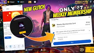 How To Get Weekly Membership In Free Fire Rs 7  Play Store 95 Off  Weekly Membership In 7 Rupees [upl. by Lippold]