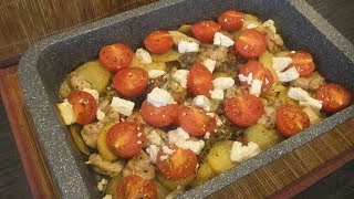 Griekse ovenschotel met kip en aardappelen  Greek ovendish with chicken and potatoes [upl. by Venterea]