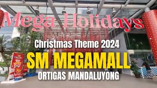 SM Megamall 2024 Christmas Theme Walking Tour at Building A [upl. by Yoc]