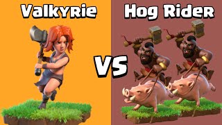 Every Level Valkyrie VS Every Level Hog Rider  Clash of Clans [upl. by Aititel318]