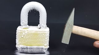 Science Experiment LIQUID NITROGEN vs LOCK [upl. by Atsyrk852]