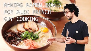 Making Ramen Bowls for FrenchGuyCooking [upl. by Aehsat699]