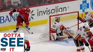 GOTTA SEE IT Andrei Svechnikov Scores Lacrossestyle Goal To Stun David Rittich [upl. by Plantagenet]