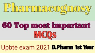 Pharmacognosy  MCQs  60 Most Important  D Pharm 1st Year [upl. by Elinor]