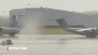 RAF Brize Norton hangar roof blown off during StormEunice [upl. by Rovert]