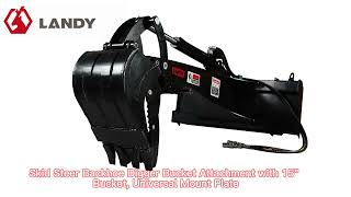 Skid Steer Backhoe Digger Bucket Attachment with 15quot Bucket Universal Mount Plate [upl. by Aisor]