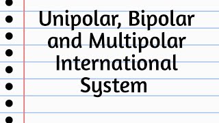 Unipolarity in International Relations  Unipolarity Bipolarity and Multipolarity in IR [upl. by Martinez218]