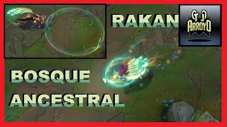 🦉👨‍👩‍RAKAN BOSQUE ANCESTRAL skin lol ESPAÑOL interacciones elderwood rakan league of legends👨‍👩‍🦉 [upl. by Merridie]