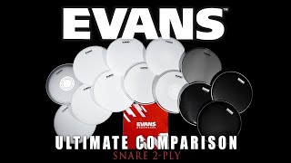 ULTIMATE EVANS Drumheads Comparison Snare 2ply [upl. by Chaffin]