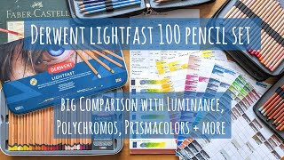 Derwent Lightfast 100 Coloured Pencil Set Swatch amp Comparison Luminance Prismacolor Polychromos [upl. by O'Connell717]