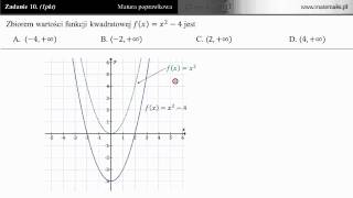 10 Zbiór wartości funkcji kwadratowej matura poprawkowa z matematyki 2011 [upl. by Wakefield]