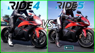 RIDE 5 vs RIDE 4 Direct Comparison [upl. by Nahtanohj]