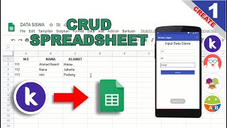 1 CRUD SpreadSheet Create  Kodular  MIT App Inventor  Appybuilder  Thunkable [upl. by Halil]