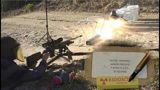 Shooting Depleted Uranium rounds  DUDS 762x51mm [upl. by Atiuqcaj]