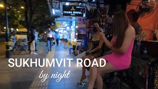 SUKHUMVIT ROAD BY NIGHT  BANGKOK  THAILAND  WALKVLOG MEDIA [upl. by Tanberg]