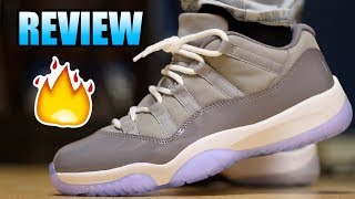 Jordan 11 Low COOL GREY Review   Cool Grey Lows On Foot [upl. by Acnalb182]