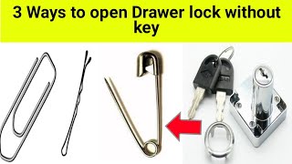 3 ways to open Drawer lockVery easylock tips [upl. by Idnahr]