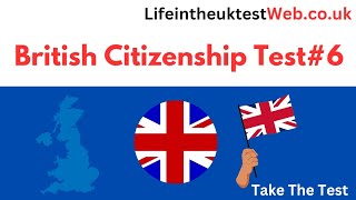 Life in the Uk test 2024Britishcitizenship test 6 [upl. by Nilauqcaj]