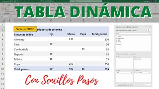 TABLA DINÁMICA desde CERO para Principiantes en EXCEL  Aprende a crear una Tabla Dinámica [upl. by Melita792]