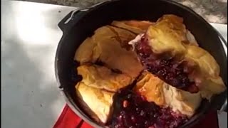 Blackberry cobbler in Dutch Oven [upl. by Lissie]