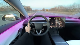 NEW 2024 TESLA Model 3 Highland Facelift AUTOBAHN Drive POV Interior Ambient Review [upl. by Marriott218]