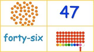 Baby Math Numbers 4050 dots numerals words rows [upl. by Llennyl568]