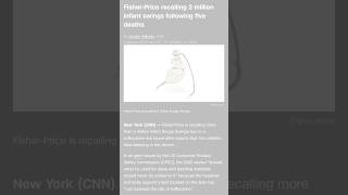 FisherPrice recalling 2 million infant swings following five deaths [upl. by Emlin]