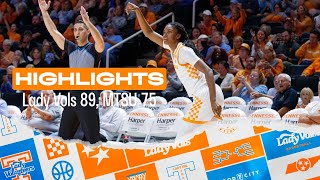 Highlights Lady Vols 89 MTSU 75 111224 [upl. by Etnomaj]