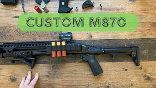 Custom TM M870 Breacher Shotgun Review  Best Airsoft Shotgun [upl. by Mayes]