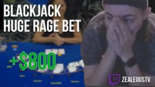 BetOnline Blackjack HUGE RAGEBET  800 [upl. by Dempster]