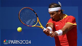 Rafael Nadal wins INCREDIBLE exchange with Marton Fucsovics  Paris Olympics  NBC Sports [upl. by Lerner]