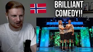 Reaction To Raske Menn  Verdenshistorien på 5 minutter Norwegian Comedy [upl. by Nhtanhoj]