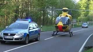 EC 135 RTH Christoph 23 auf der L 288 bei Westerburg [upl. by Clancy]