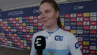 Lotte Kopecky  Interview at the finish  UEC Championships LimbourgFlanders 2024 [upl. by Einaj890]