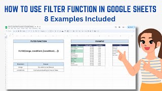 How to use Filter function in Google Sheets 8 Examples Included [upl. by Lindley]